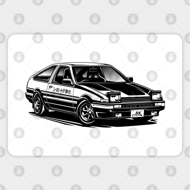 EUROBEAT INTENSIFIES - AE86 Trueno PD full-body version Magnet by ARVwerks